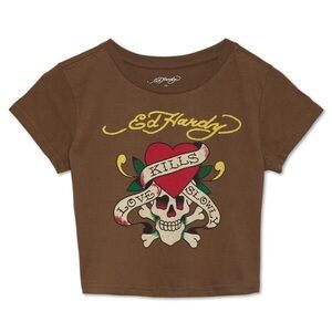 Ed Hardy Brown Kids T-Shirt